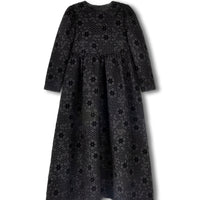 Lilou Black Textured Floral Tone On Tone Gown
