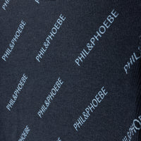 Phil and Phoebe Navy Logo Printed Turtlneck
