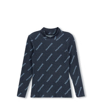 Phil and Phoebe Navy Logo Printed Turtlneck