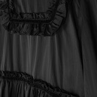 Lilou Black Taffeta Tiered Ankle Gown