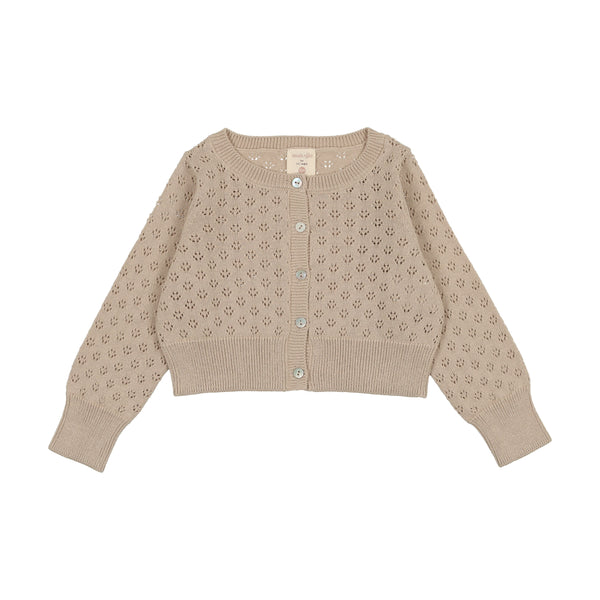 Analogie By Lil Legs Pointelle Cardigan Taupe