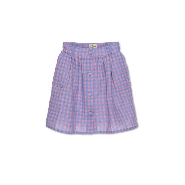 Wander + Wonder Blue/Pink Check Quilted Skirt