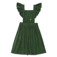 Wander + Wonder Forest Green Cord Ruffle Pinafore