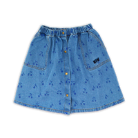 Wander + Wonder Cherries Denim Sun Skirt