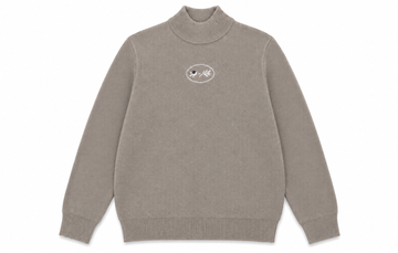 Calla Lili Girl Sweater With Cross Stitch - Taupe