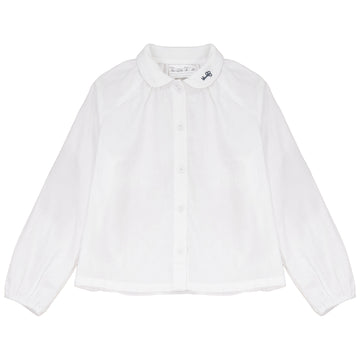 Calla Lili Boy Shirt With Embroidery - Cream/Blue