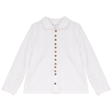 Calla Lili Boy Shirt With Buttons - Cream (Runs small size up )