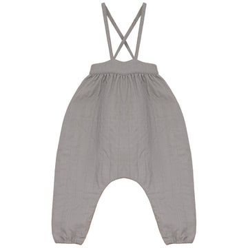 Calla Lili Baby Girl Quilted Overall - Taupe