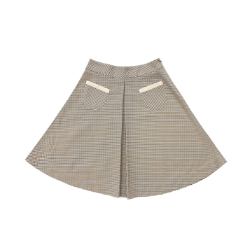 Coco Blanc Houndstooth Front Pleat Skirt (CB2003)