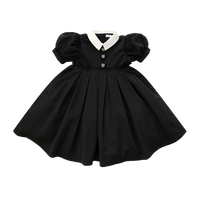 Coco Blanc Black Taffeta Dress Short Sleeve (CB2005S)