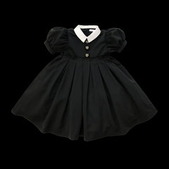 Coco Blanc Black Taffeta Dress Short Sleeve (CB2005S)