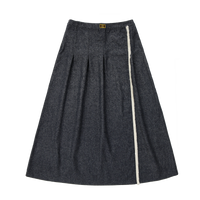 Coco Blanc Navy Marled Side Fringe Skirt (CB2011)