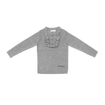 Coco Blanc Grey Ruffle Bib Sweater (CB2045)