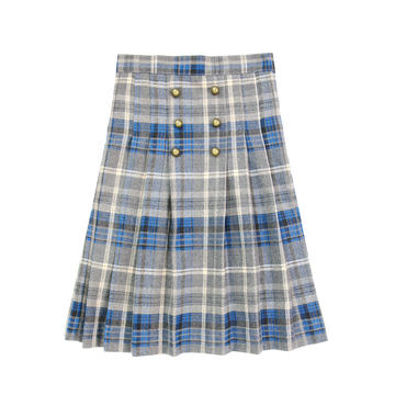 Coco Blanc Pleated Plaid Skirt (CB2062)