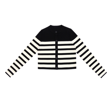 Coco Blanc Black/Cream Ribbed Cardigan (CB2064)