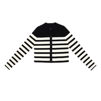 Coco Blanc Black/Cream Ribbed Cardigan (CB2064)