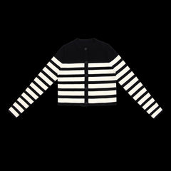 Coco Blanc Black/Cream Ribbed Cardigan (CB2064)