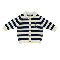 Coco Blanc Navy/Cream Shawl Collar Sweater (CB2066)