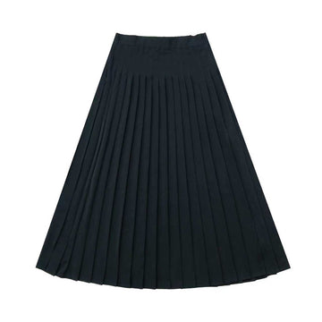 Coco Blanc Black Pleated Silk Skirt (CB2077)