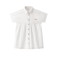 Coco Blanc White Denim Dress- Short Sleeves