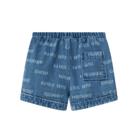Coco Blanc Blue Denim Denim Printed Shorts