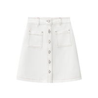 Coco Blanc White Denim Skirt (Pocket In Back)