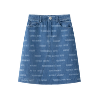 Coco Blanc Blue Denim Printed Denim Skirt SS26