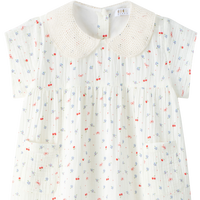 Coco Blanc Cherry Guaze Short Sleeve Cherry Guaze Dress