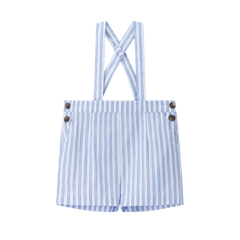 Coco Blanc Striped Suspender Shorts r