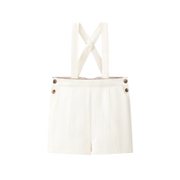 Coco Blanc Cream Suspender Shorts