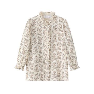 Coco Blanc Floral Blouse- Long Sleeves
