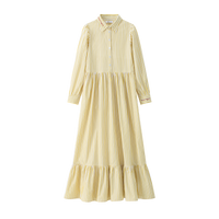 Coco Blanc Striped Yellow Shirt Dress