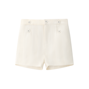 Coco Blanc White Double Button Shorts
