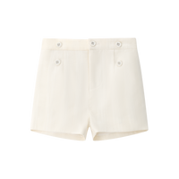 Coco Blanc White Double Button Shorts