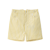 Coco Blanc Yellow Striped Double Button Shorts
