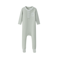 Coco Blanc Sage Green Henley Footie