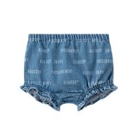 Coco Blanc Blue Denim Printed Bloomers SS26 no ruffle by leg