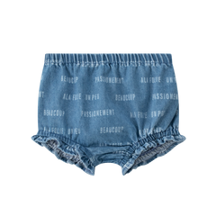 Coco Blanc Blue Denim Printed Bloomers SS26 no ruffle by leg