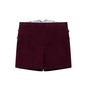 Coco Blanc Burgundy Suspender Shorts (CB4021)