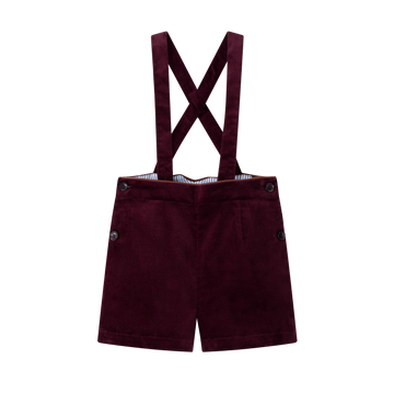 Coco Blanc Burgundy Double Breasted Shorts (CB4022)