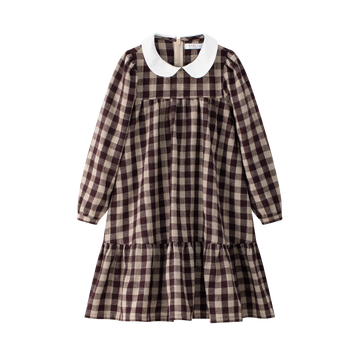 Coco Blanc Burgundy Plaid Dress (CB4022)