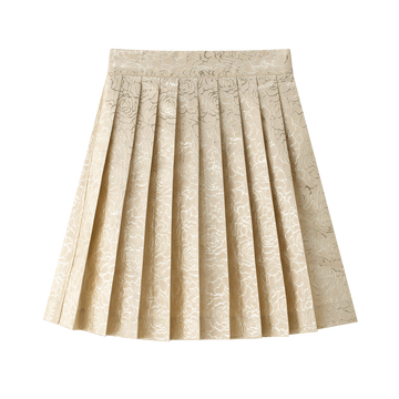Coco Blanc Pleated Skirt - Gold Pleated CB4039