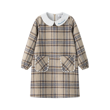 Coco Blanc Plaid A-line Dress - Blue Plaid CB4044