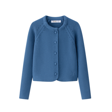 Coco Blanc Cropped Cardigan - Blue CB4045