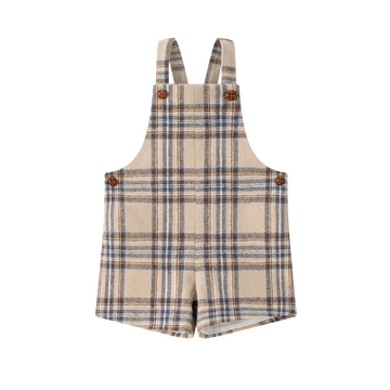 Coco Blanc Blue Plaid Overalls (CB4047)
