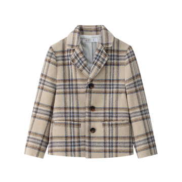 Coco Blanc Girls Blazer - Blue Plaid CB4050