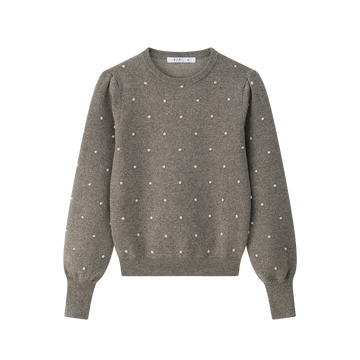 Coco Blanc Cream Crew Sweater with Dots (CB4063)
