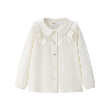 Coco Blanc Ruffle Blouse - Cream CB4094