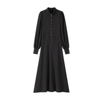Coco Blanc Black Mockneck Robe (CB4108)