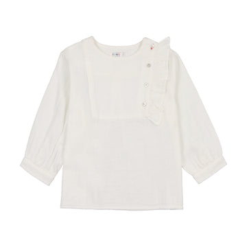 Coco Blanc White Ruffle Blouse